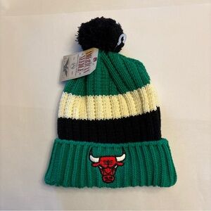 NWT American Needle Chicago Bulls Knit Slope Green Black Cream
